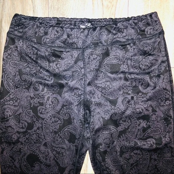 Champion Black/Gray Paisley Print Duo Dry Leggings - Picture 2 of 7